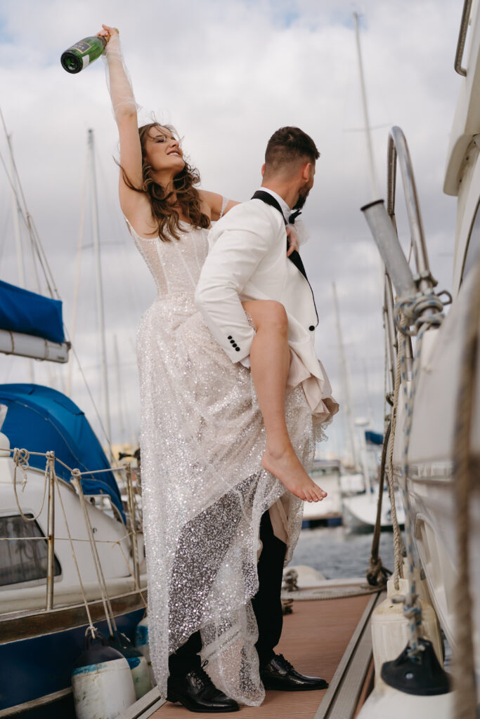 párové focení molo u moře